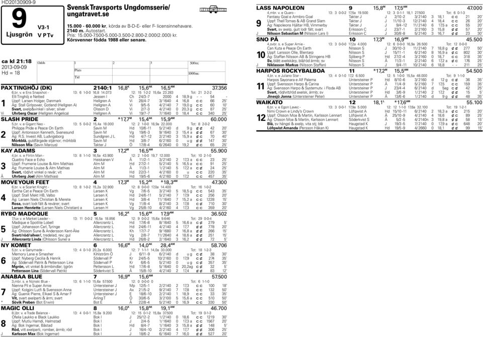 83 Tot: 1 -- 1 Elli Tinghöj e Netted Jessen I Ch 4/3-000 4 18,9 g - - 54 - Uppf: Larsen olger, Danmark ellgren A Vi 8/4-3/ 1640 4 16,8 c c 66 5 Äg: Stall Girlpower, Gotland (ellgren A) ellgren A Vi