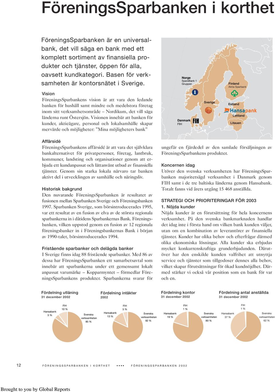 Vision FöreningsSparbankens vision är att vara den ledande banken för hushåll samt mindre och medelstora företag inom sitt verksamhetsområde Nordikum, det vill säga länderna runt Östersjön.