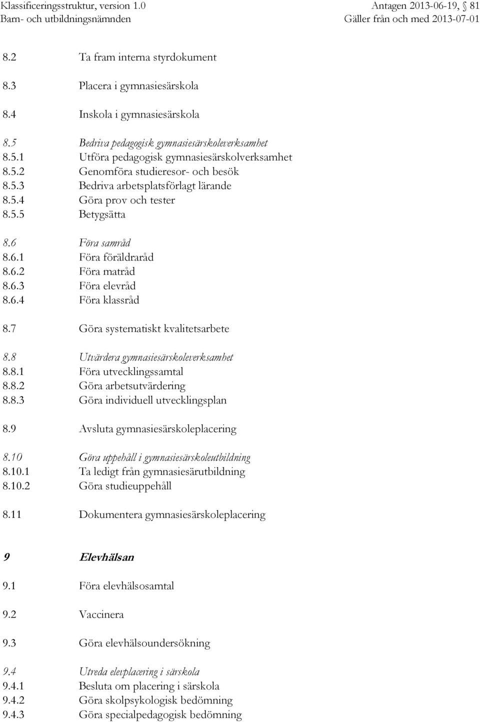 7 Göra systematiskt kvalitetsarbete 8.8 Utvärdera gymnasiesärskoleverksamhet 8.8.1 Föra utvecklingssamtal 8.8.2 Göra arbetsutvärdering 8.8.3 Göra individuell utvecklingsplan 8.