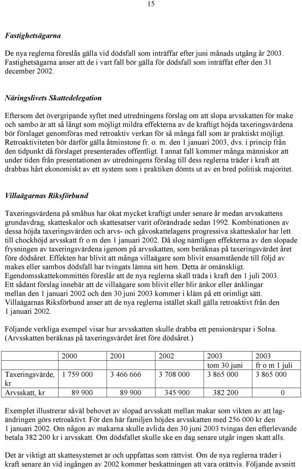 Näringslivets Skattedelegation Eftersom det övergripande syftet med utredningens förslag om att slopa arvsskatten för make och sambo är att så långt som möjligt mildra effekterna av de kraftigt höjda