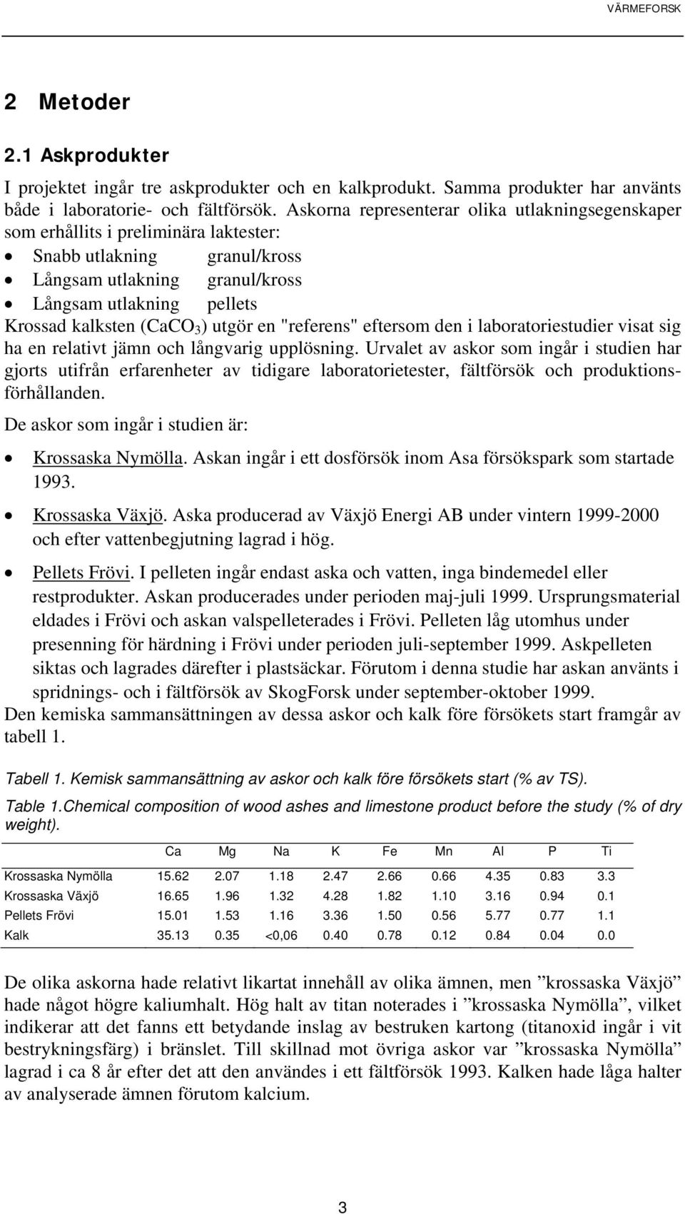 ) utgör en "referens" eftersom den i laboratoriestudier visat sig ha en relativt jämn och långvarig upplösning.