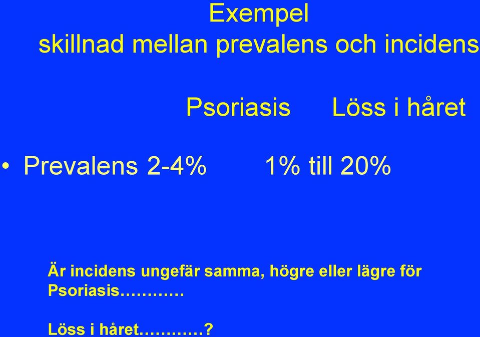 2-4% 1% till 20% Är incidens ungefär