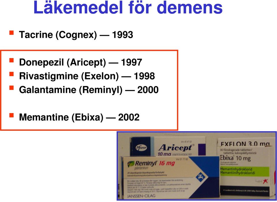 1997 Rivastigmine (Exelon) 1998