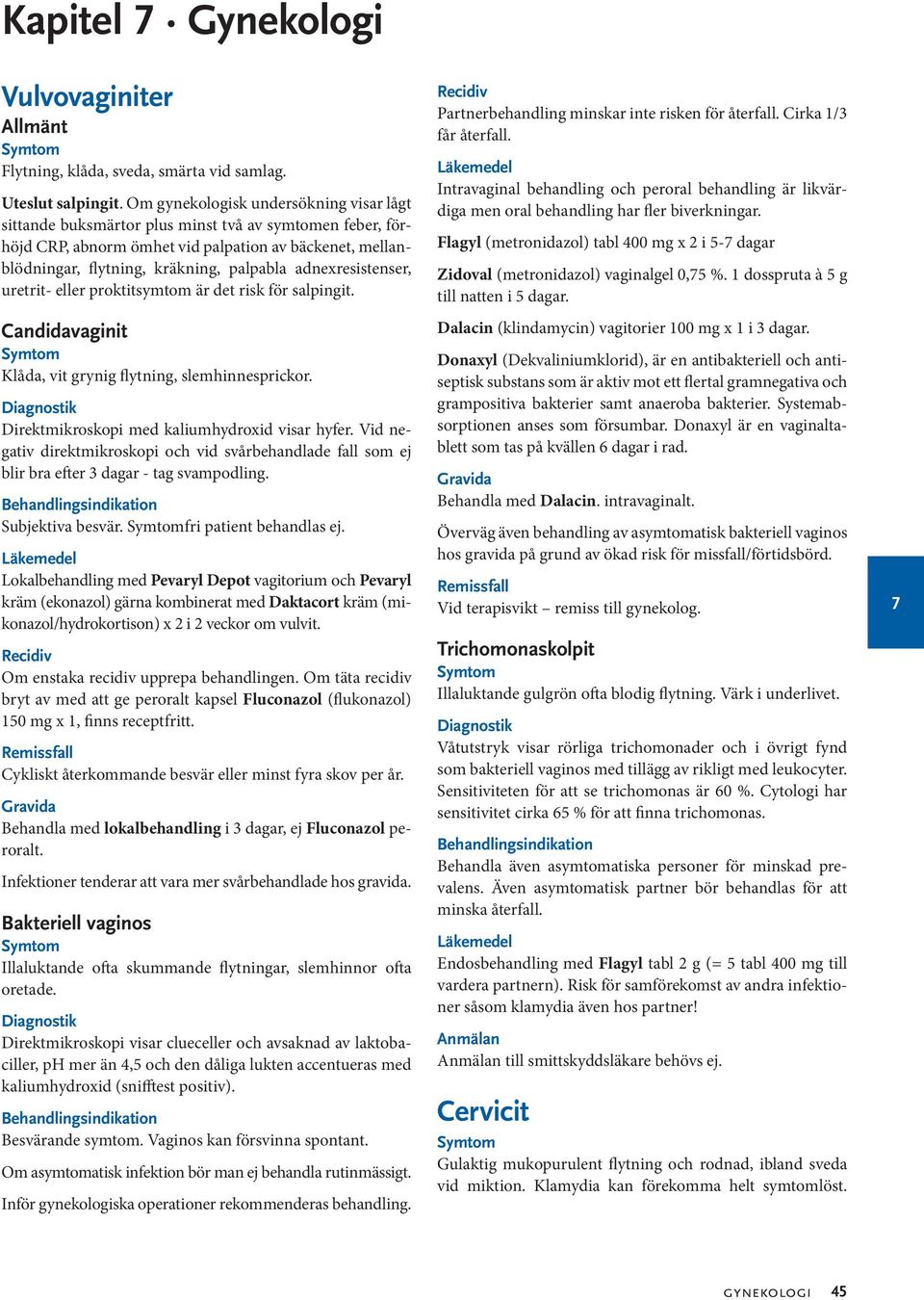 adnexresistenser, uretrit- eller proktitsymtom är det risk för salpingit. Candidavaginit Klåda, vit grynig flytning, slemhinnesprickor. Diagnostik Direktmikroskopi med kaliumhydroxid visar hyfer.