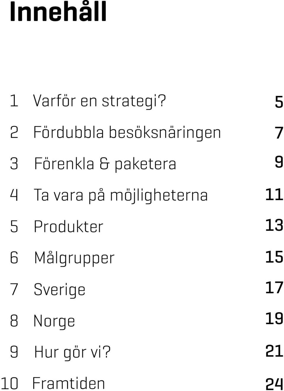 vara på möjligheterna Produkter Målgrupper Sverige