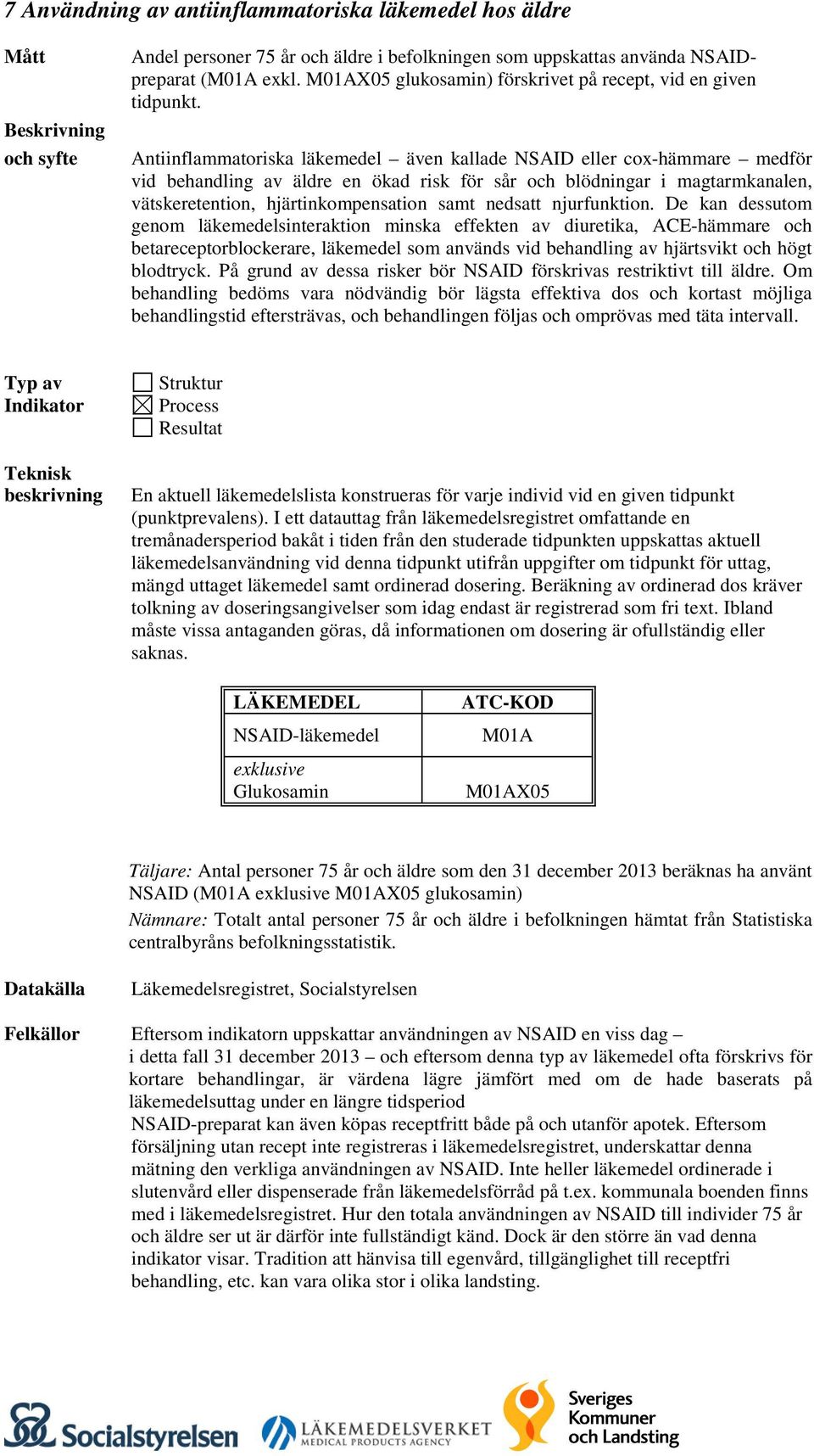 Antiinflammatoriska läkemedel även kallade NSAID eller cox-hämmare medför vid behandling av äldre en ökad risk för sår och blödningar i magtarmkanalen, vätskeretention, hjärtinkompensation samt