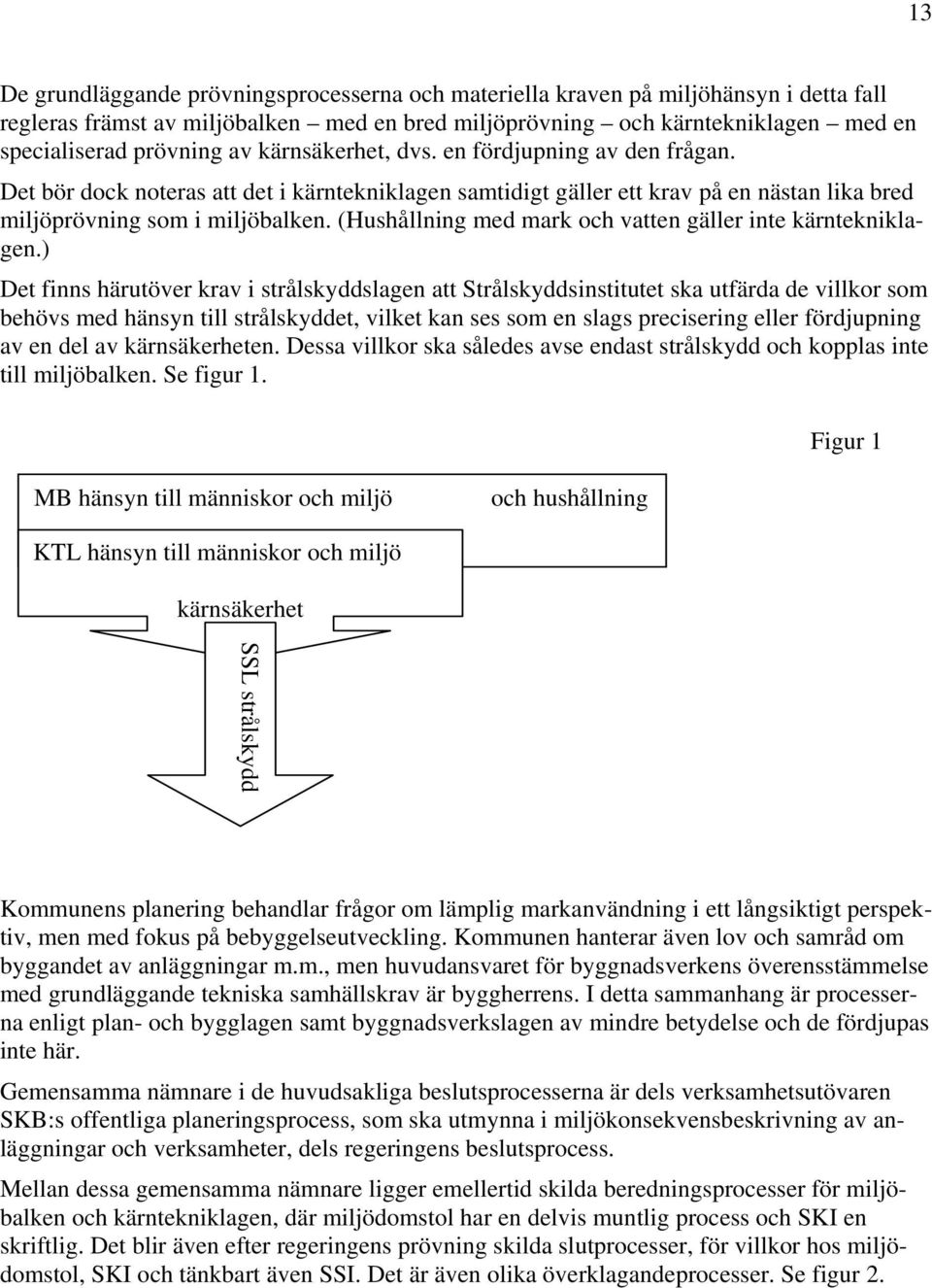 (Hushållning med mark och vatten gäller inte kärntekniklagen.