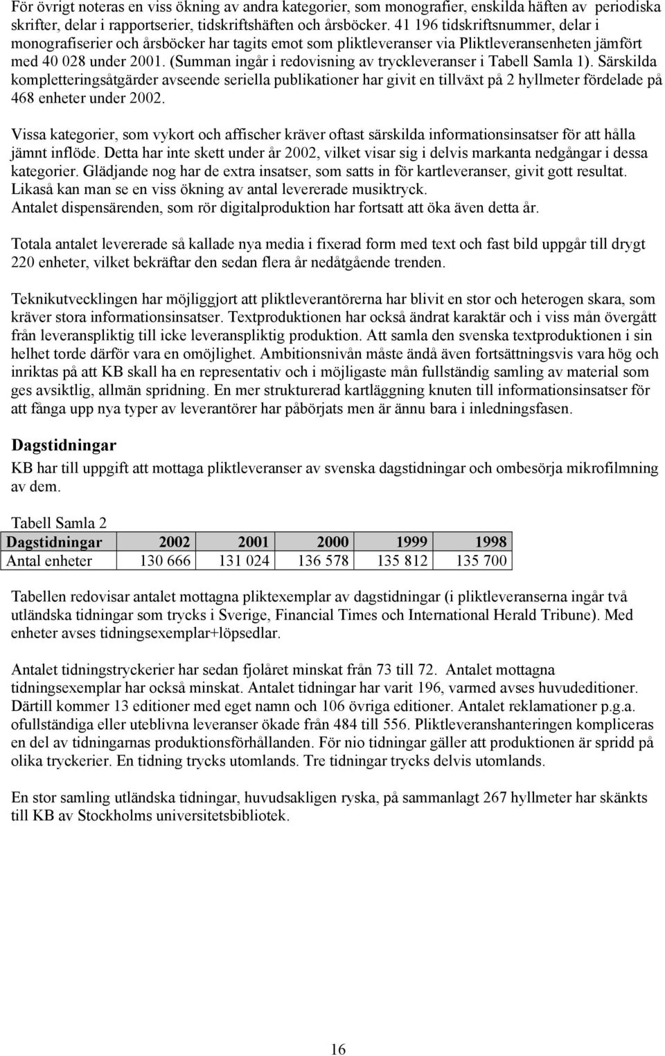 (Summan ingår i redovisning av tryckleveranser i Tabell Samla 1).