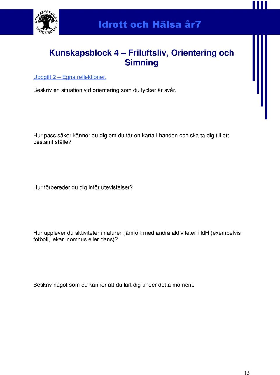 Hur pass säker känner du dig om du får en karta i handen och ska ta dig till ett bestämt ställe?