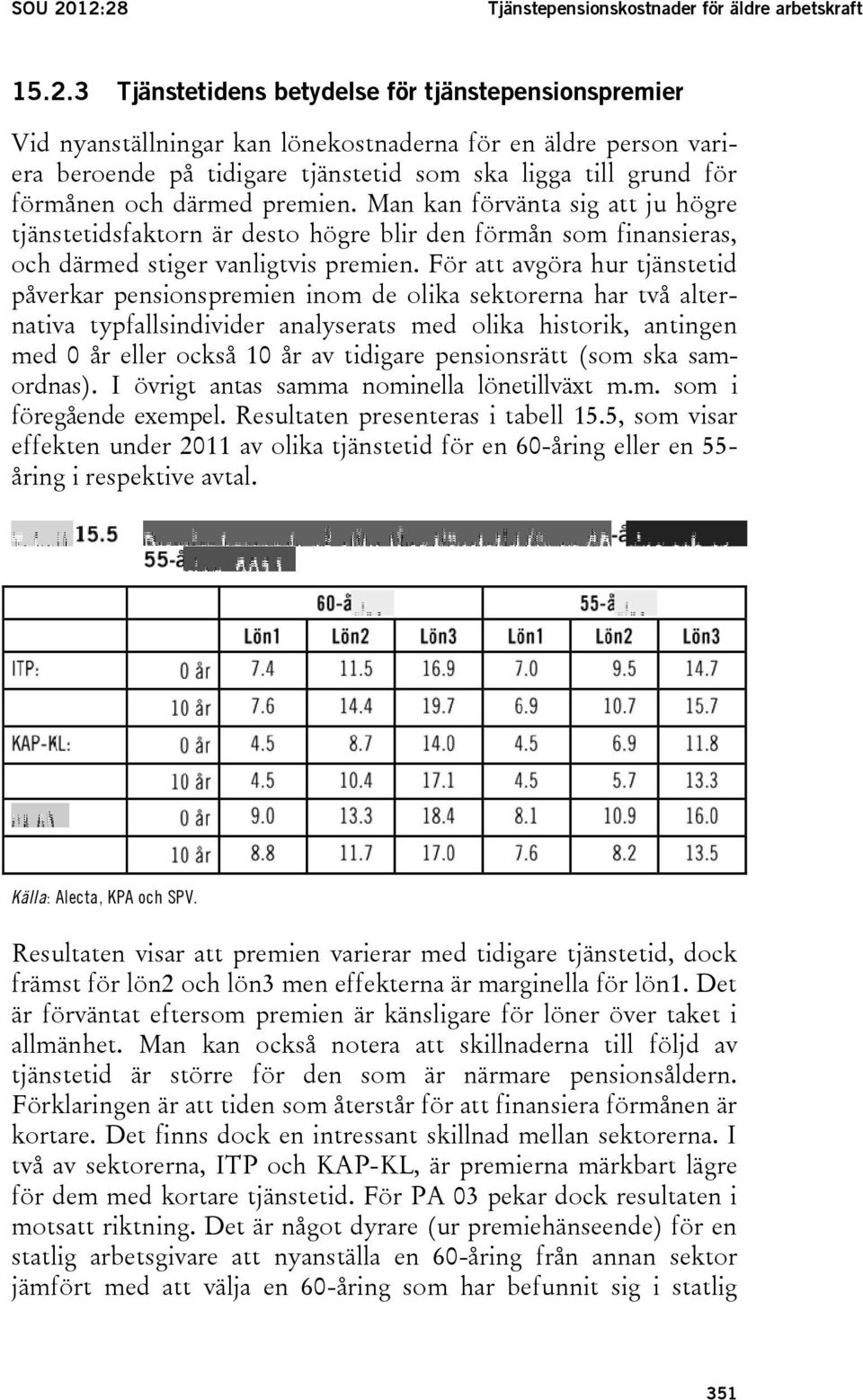 tjänstetid som ska ligga till grund för förmånen och därmed premien.