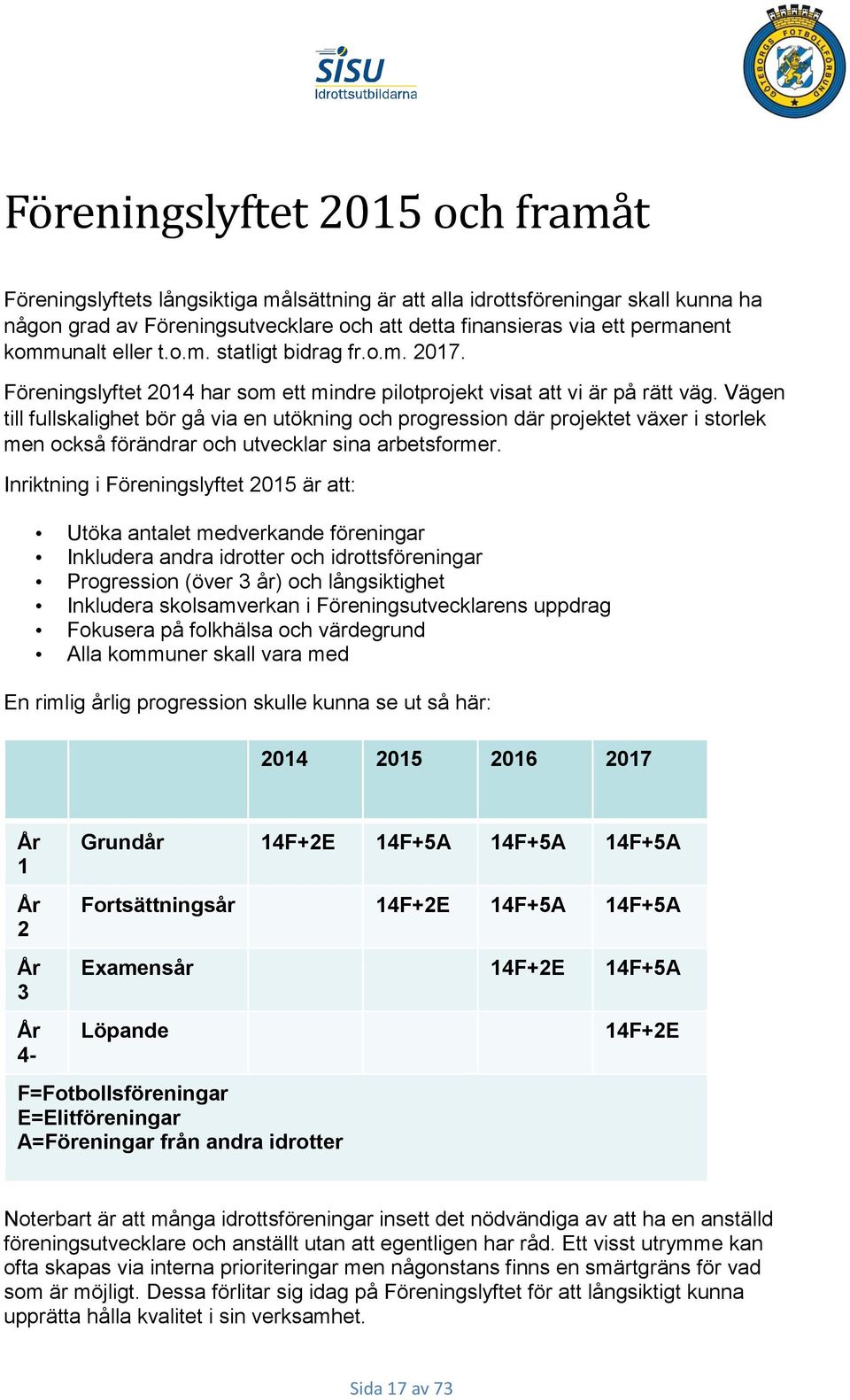 Vägen till fullskalighet bör gå via en utökning och progression där projektet växer i storlek men också förändrar och utvecklar sina arbetsformer.