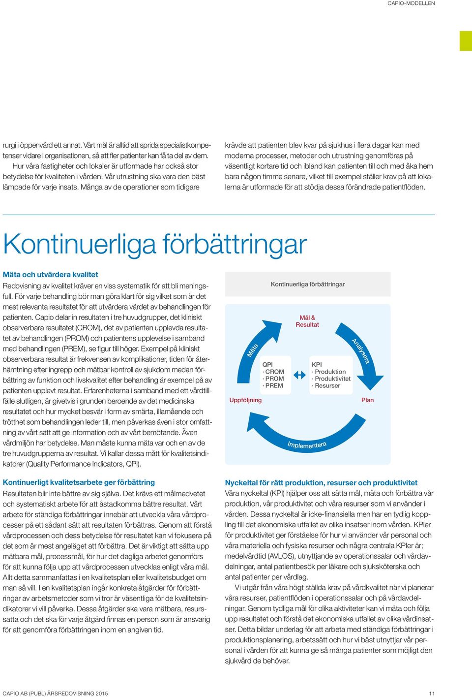 Många av de operationer som tidigare krävde att patienten blev kvar på sjukhus i flera dagar kan med moderna processer, metoder och utrustning genomföras på väsentligt kortare tid och ibland kan