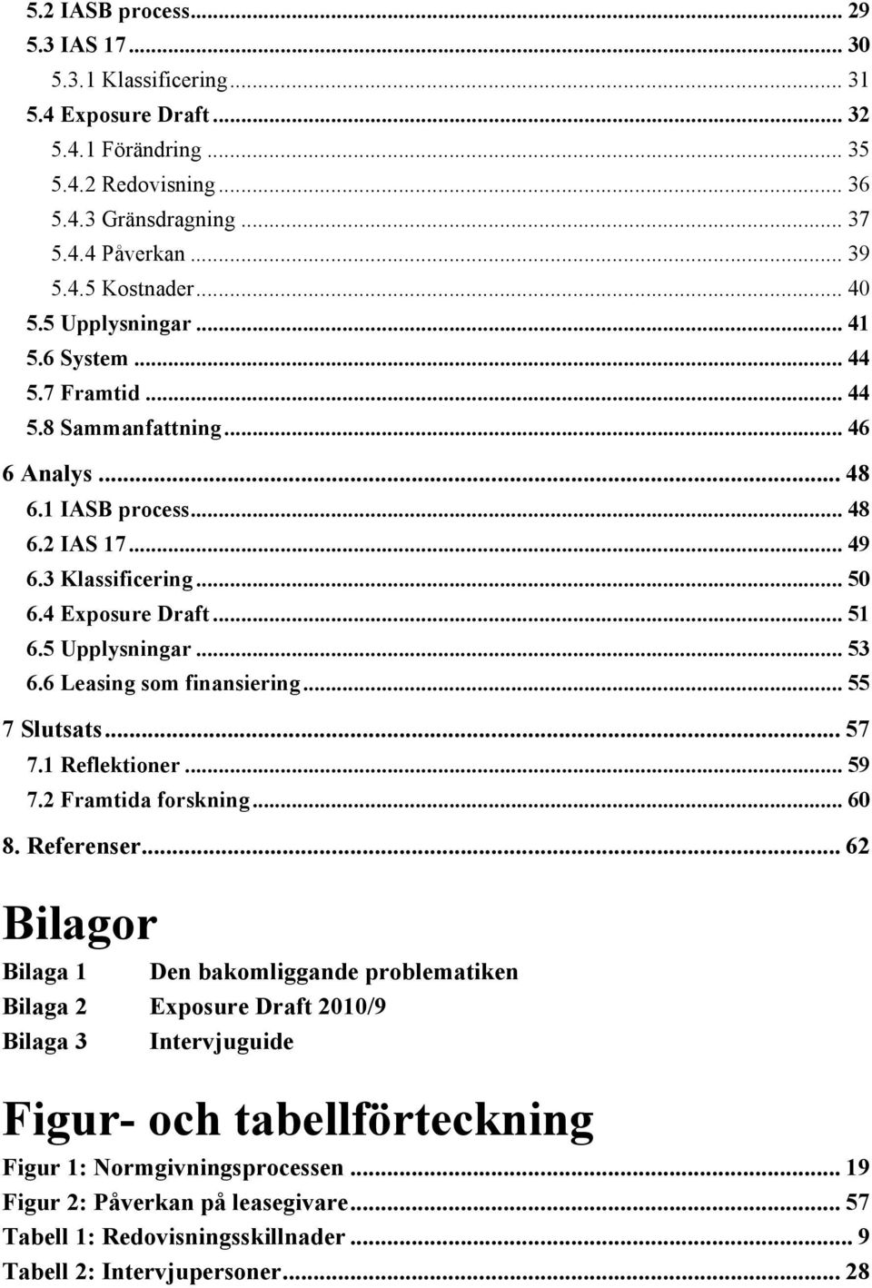 5 Upplysningar... 53 6.6 Leasing som finansiering... 55 7 Slutsats... 57 7.1 Reflektioner... 59 7.2 Framtida forskning... 60 8. Referenser.