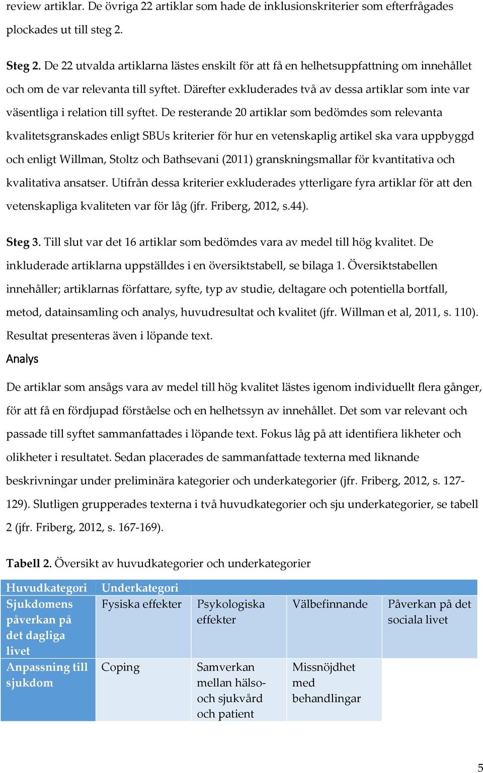 Därefter exkluderades två av dessa artiklar som inte var väsentliga i relation till syftet.