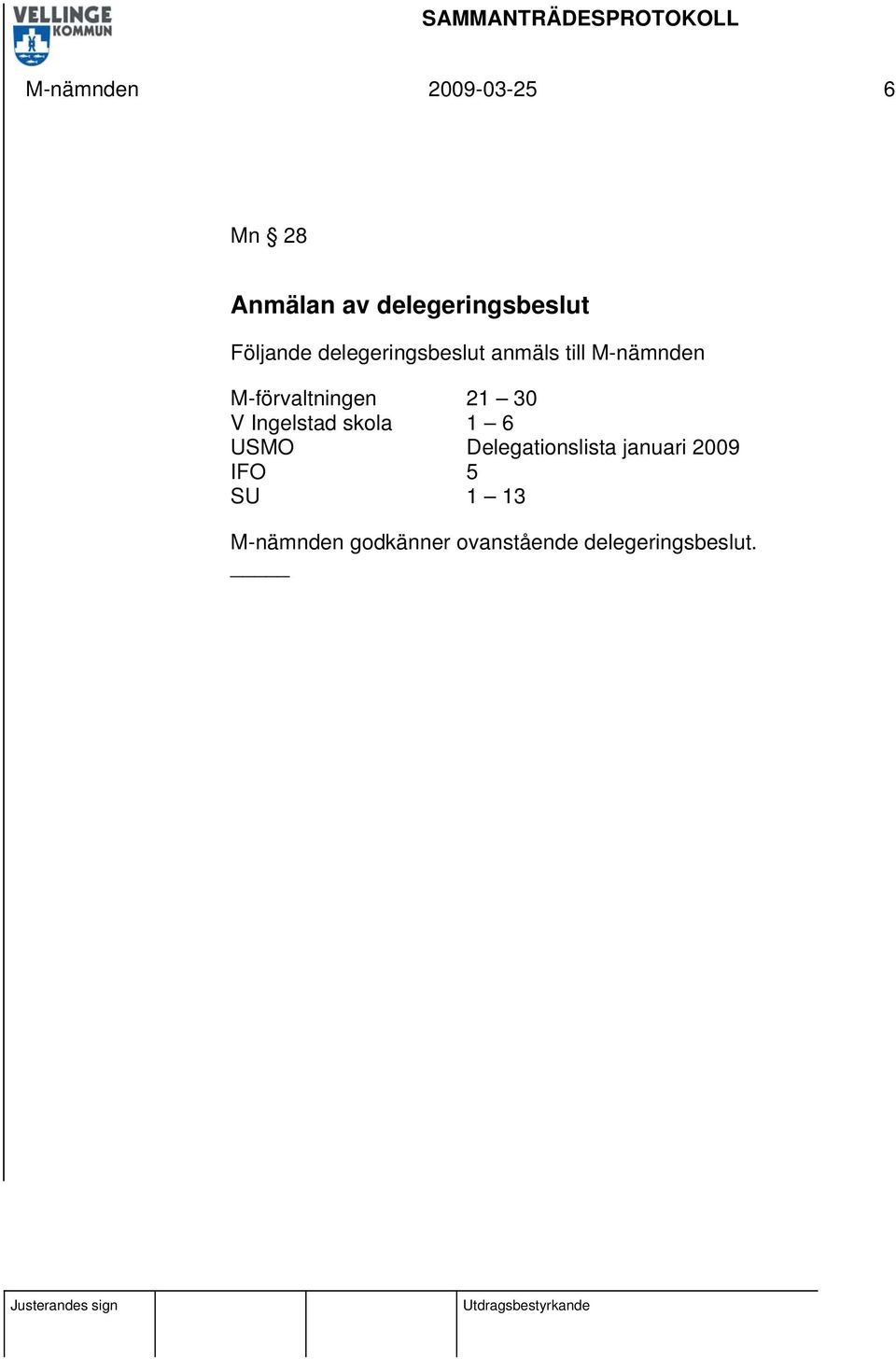 M-förvaltningen 21 30 V Ingelstad skola 1 6 USMO