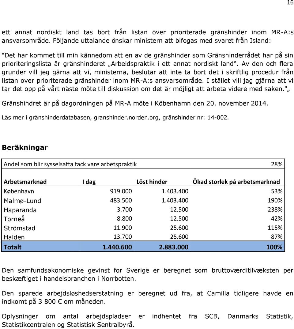 Arbeidspraktik i ett annat nordiskt land.