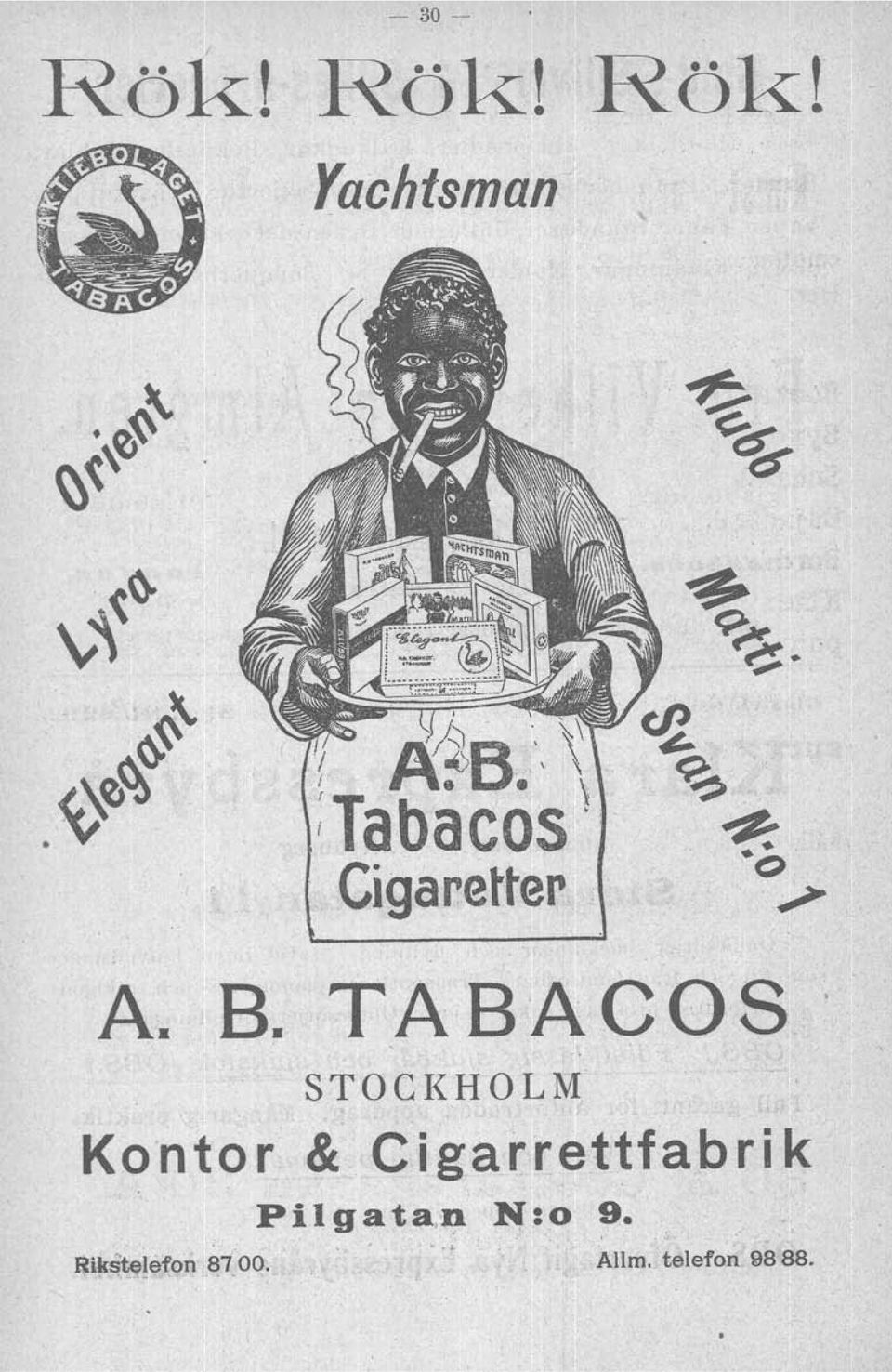 TAB'ACOS. Kontor, STOCKHOLM &.