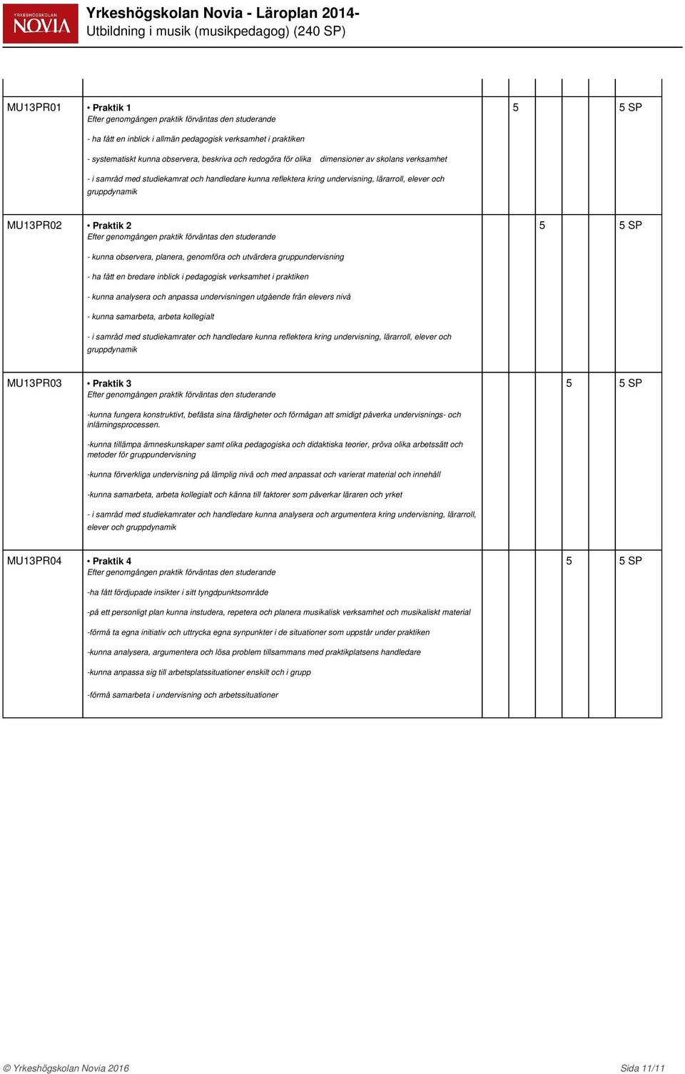 förväntas den studerande - kunna observera, planera, genomföra och utvärdera gruppundervisning - ha fått en bredare inblick i pedagogisk verksamhet i praktiken - kunna analysera och anpassa