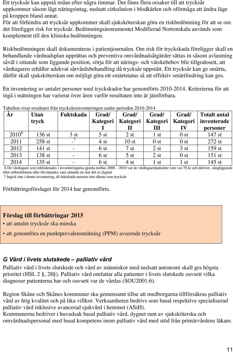 För att förhindra att trycksår uppkommer skall sjuksköterskan göra en riskbedömning för att se om det föreligger risk for trycksår.