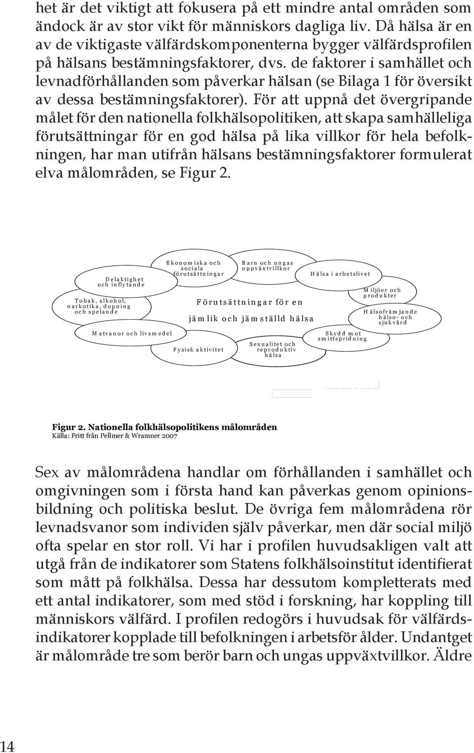 de faktorer i samhället och levnadförhållanden som påverkar hälsan (se Bilaga 1 för översikt av dessa bestämningsfaktorer).