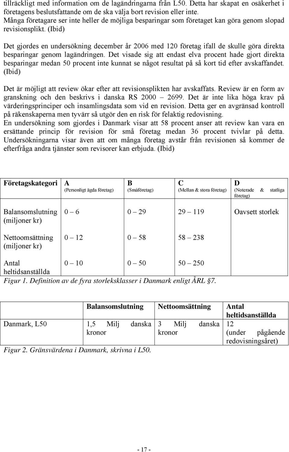 (Ibid) Det gjordes en undersökning december år 2006 med 120 företag ifall de skulle göra direkta besparingar genom lagändringen.