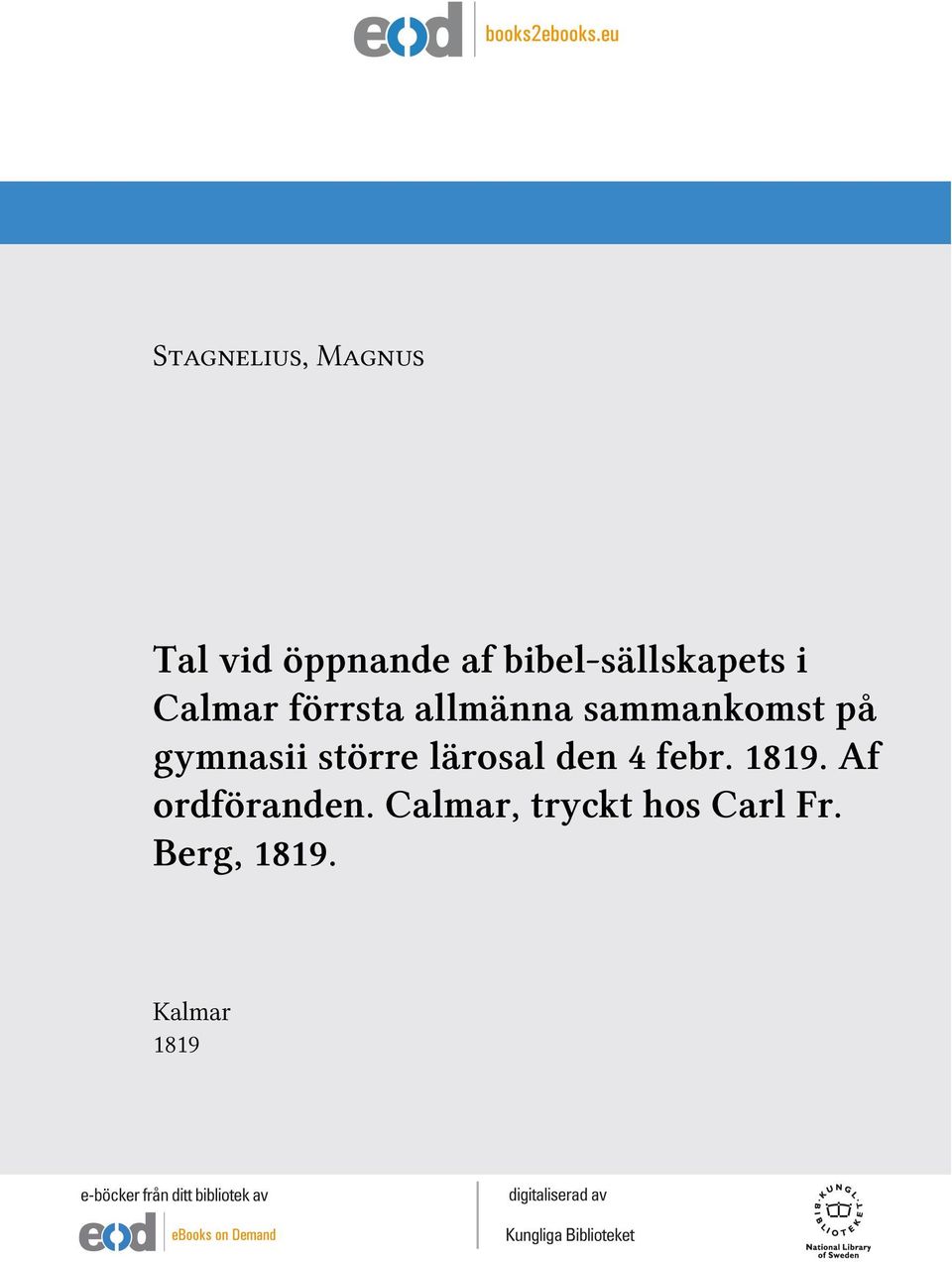 sammankomst på gymnasii större lärosal den 4 febr.