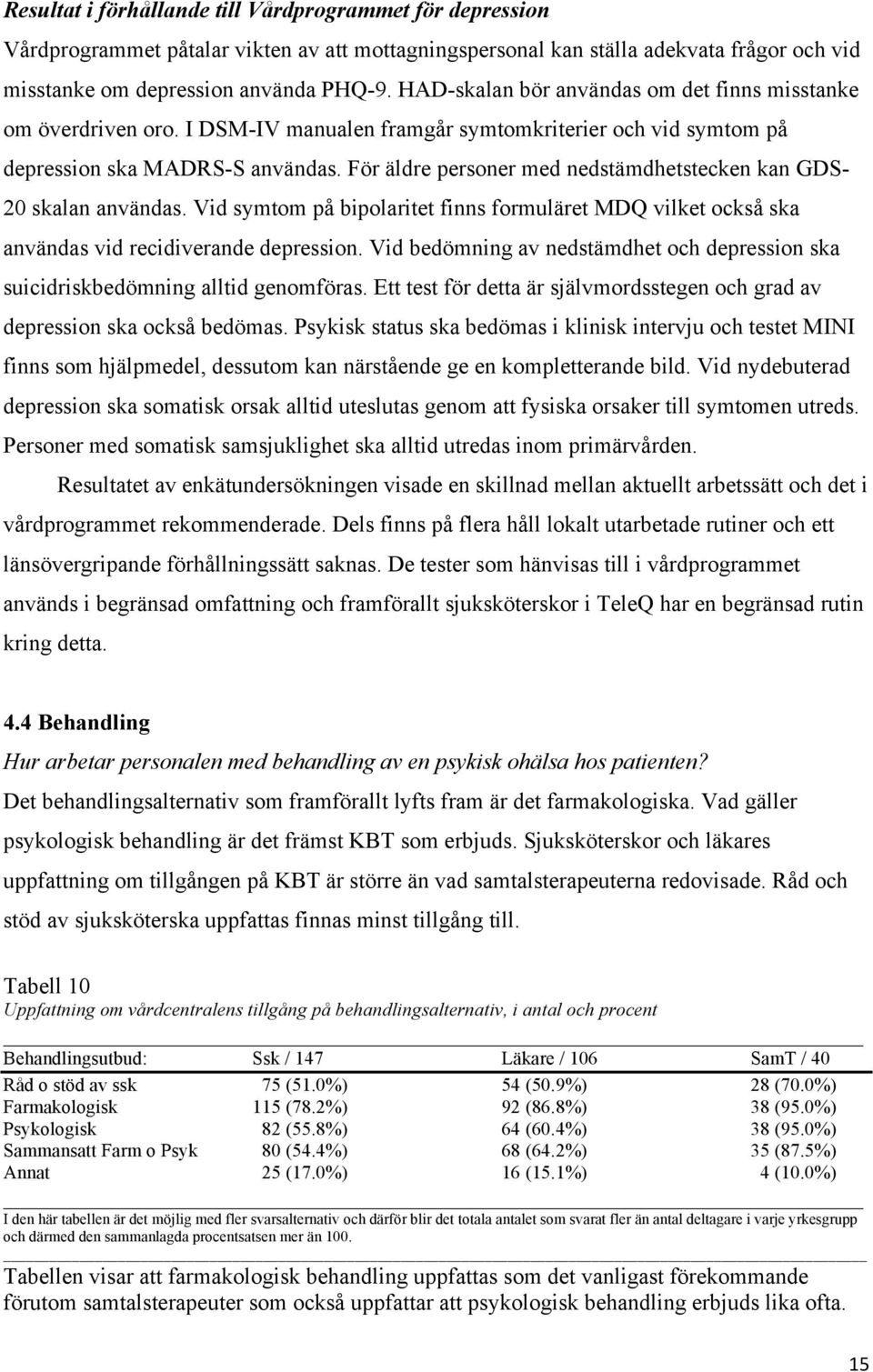 För äldre personer med nedstämdhetstecken kan GDS- 20 skalan användas. Vid symtom på bipolaritet finns formuläret MDQ vilket också ska användas vid recidiverande depression.