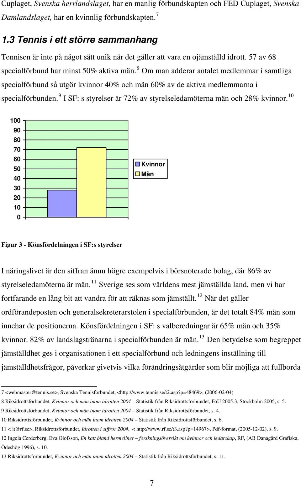 8 Om man adderar antalet medlemmar i samtliga specialförbund så utgör kvinnor 40% och män 60% av de aktiva medlemmarna i specialförbunden.