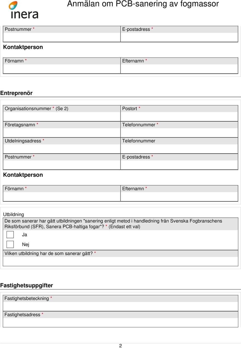 Svenska Fogbranschens Riksförbund (SFR), Sanera PCB-haltiga fogar"?