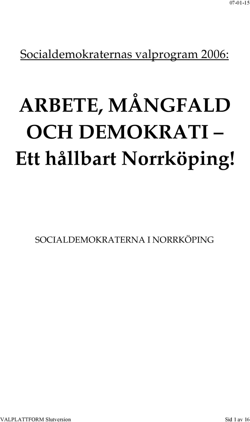 hållbart Norrköping!