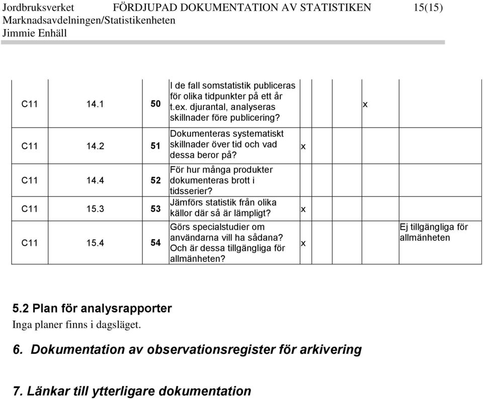 Jämförs statistik från olika källor där så är lämpligt? Görs specialstudier om användarna vill ha sådana? Och är dessa tillgängliga för allmänheten?