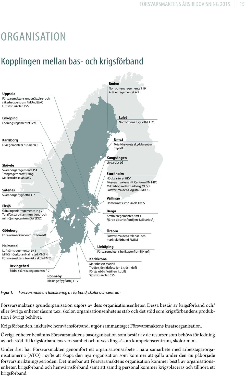 Skövde Skaraborgs regemente P 4 Trängregementet TrängR Markstridsskolan MSS Såtenäs Skaraborgs flygflottilj F 7 Eksjö Göta ingenjörregemente Ing 2 Totalförsvarets ammunitions- och minröjningscentrum