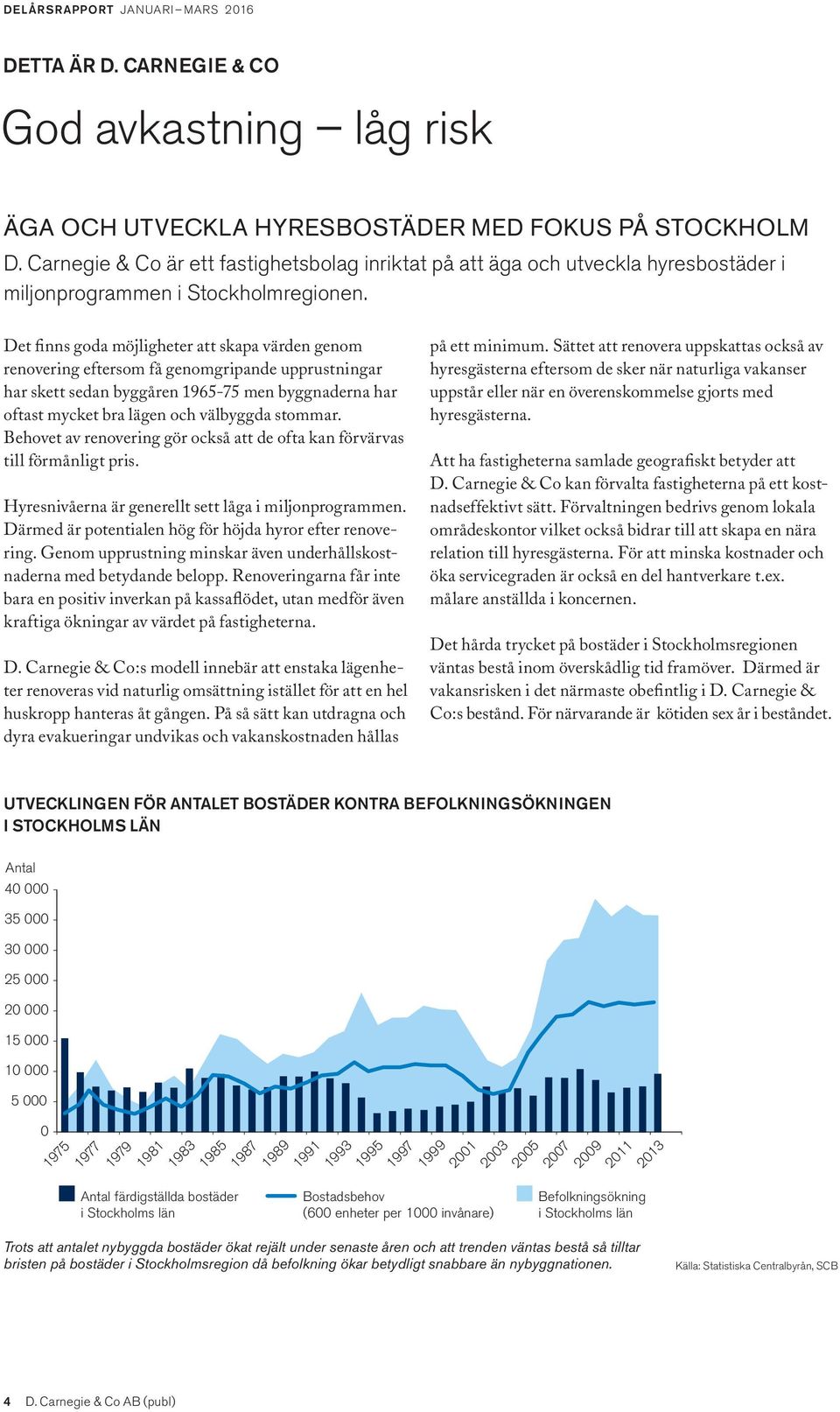 Det finns goda möjligheter att skapa värden genom renovering eftersom få genomgripande upprustningar har skett sedan byggåren 1965-75 men byggnaderna har oftast mycket bra lägen och välbyggda stommar.