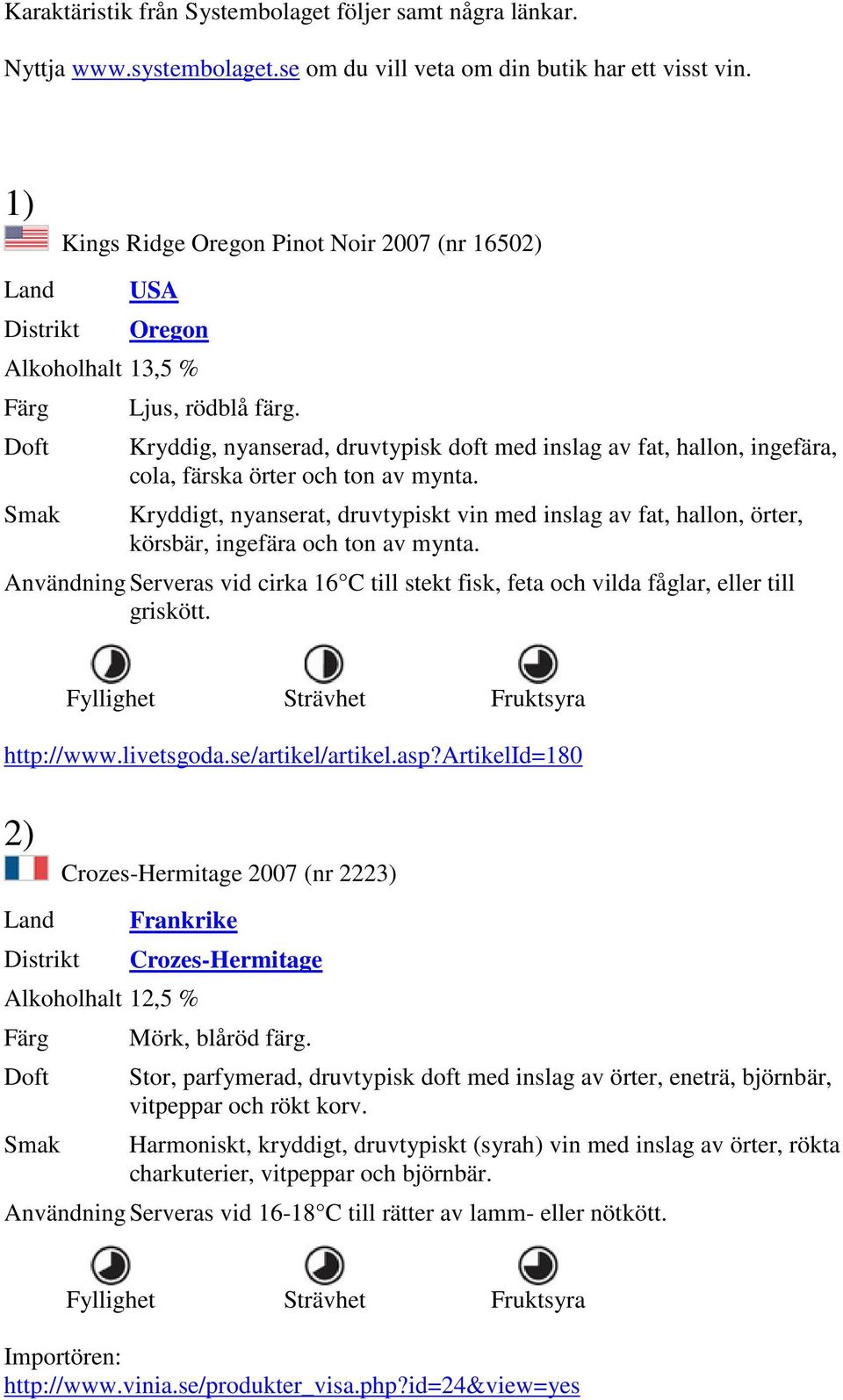 Kryddig, nyanserad, druvtypisk doft med inslag av fat, hallon, ingefära, cola, färska örter och ton av mynta.