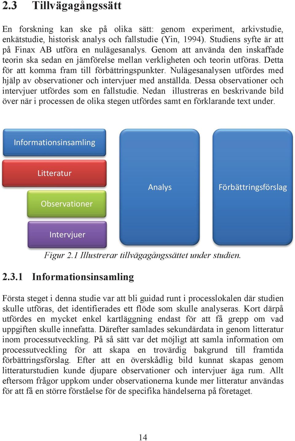 Detta för att komma fram till förbättringspunkter. Nulägesanalysen utfördes med hjälp av observationer och intervjuer med anställda. Dessa observationer och intervjuer utfördes som en fallstudie.