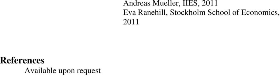 IIES, 2011 Eva Ranehill,