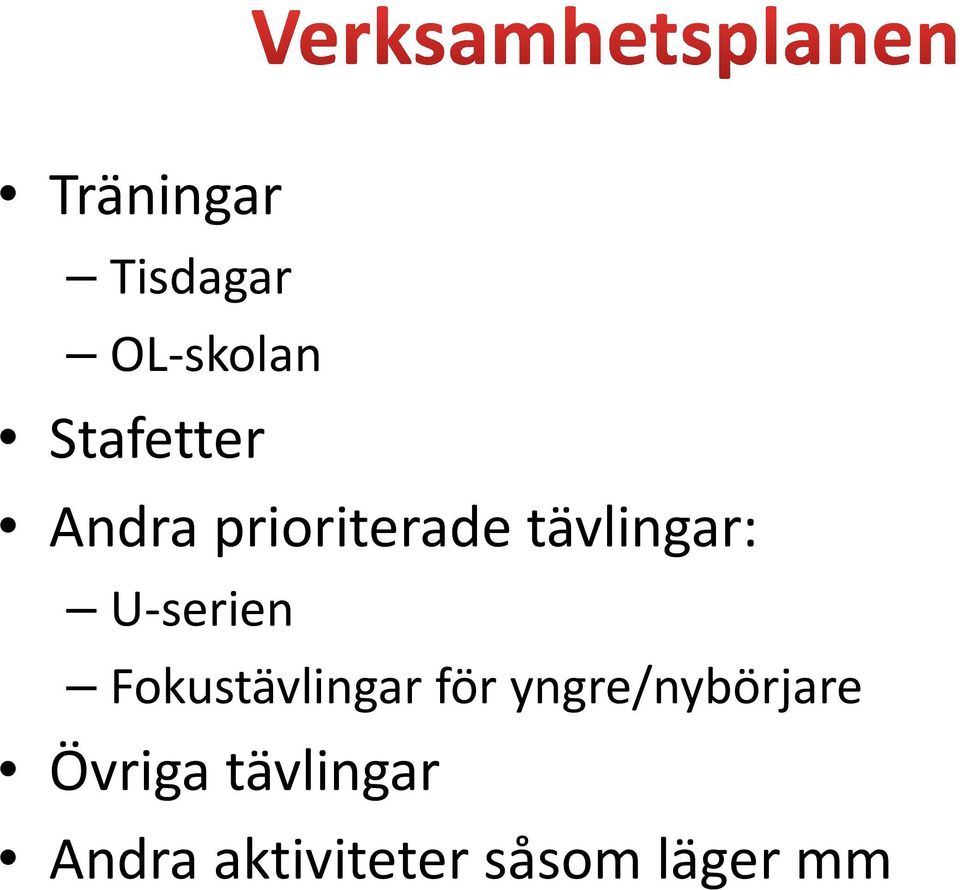 Fokustävlingar för yngre/nybörjare