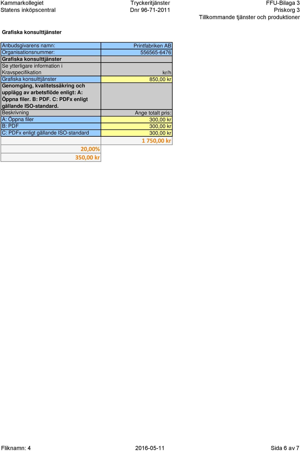 filer. B: PDF. C: PDFx enligt gällande ISO-standard.