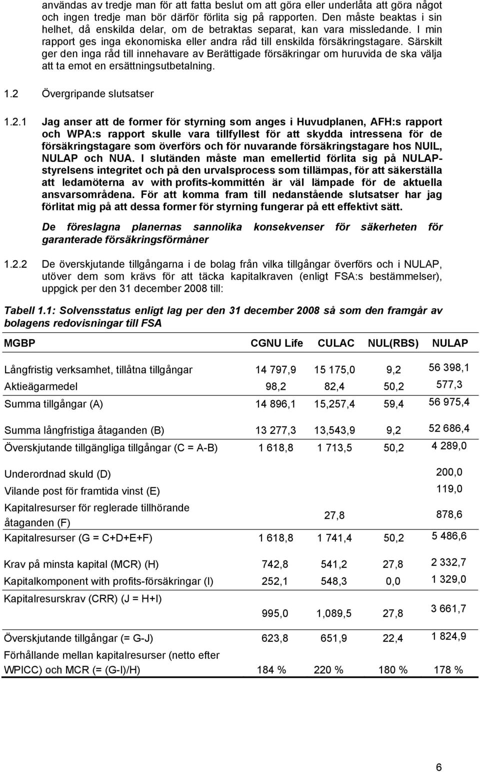 Särskilt ger den inga råd till innehavare av Berättigade försäkringar om huruvida de ska välja att ta emot en ersättningsutbetalning. 1.2 