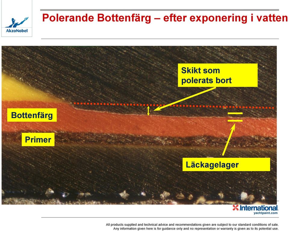 Skikt som polerats bort