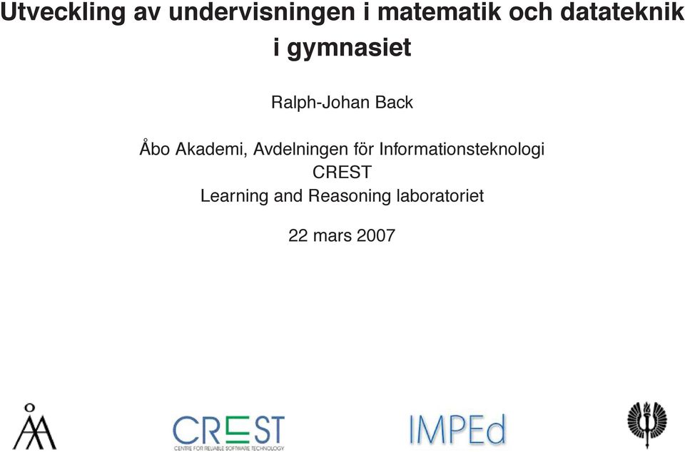 Akademi, Avdelningen för Informationsteknologi