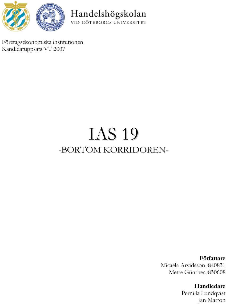 KORRIDOREN- Författare Micaela Arvidsson,