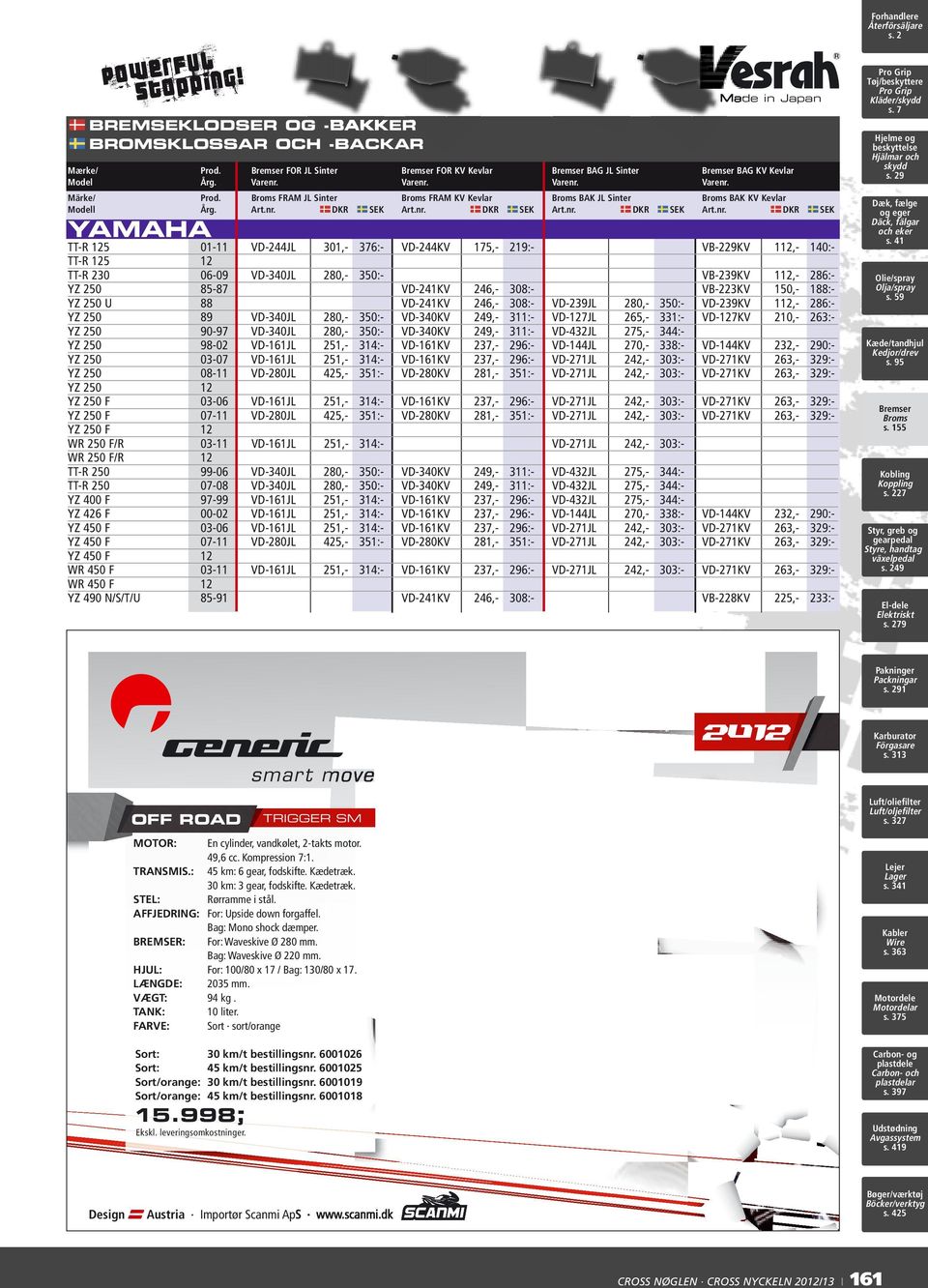 150,- 188:- YZ 250 U 88 VD-241KV 246,- 308:- VD-239JL 280,- 350:- VD-239KV 112,- 286:- YZ 250 89 VD-340JL 280,- 350:- VD-340KV 249,- 311:- VD-127JL 265,- 331:- VD-127KV 210,- 263:- YZ 250 90-97