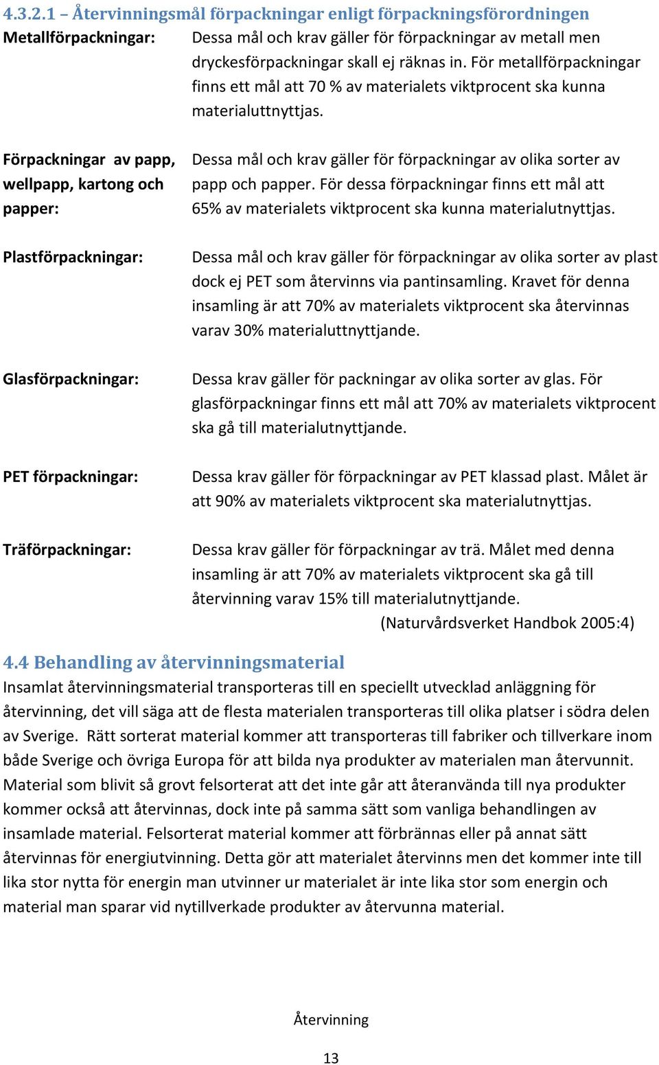 Förpackningar av papp, wellpapp, kartong och papper: Plastförpackningar: Glasförpackningar: PET förpackningar: Träförpackningar: Dessa mål och krav gäller för förpackningar av olika sorter av papp