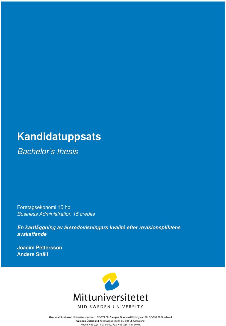 kartläggning av årsredovisningars kvalité efter