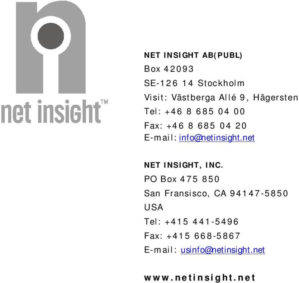 net NET INSIGHT, INC.