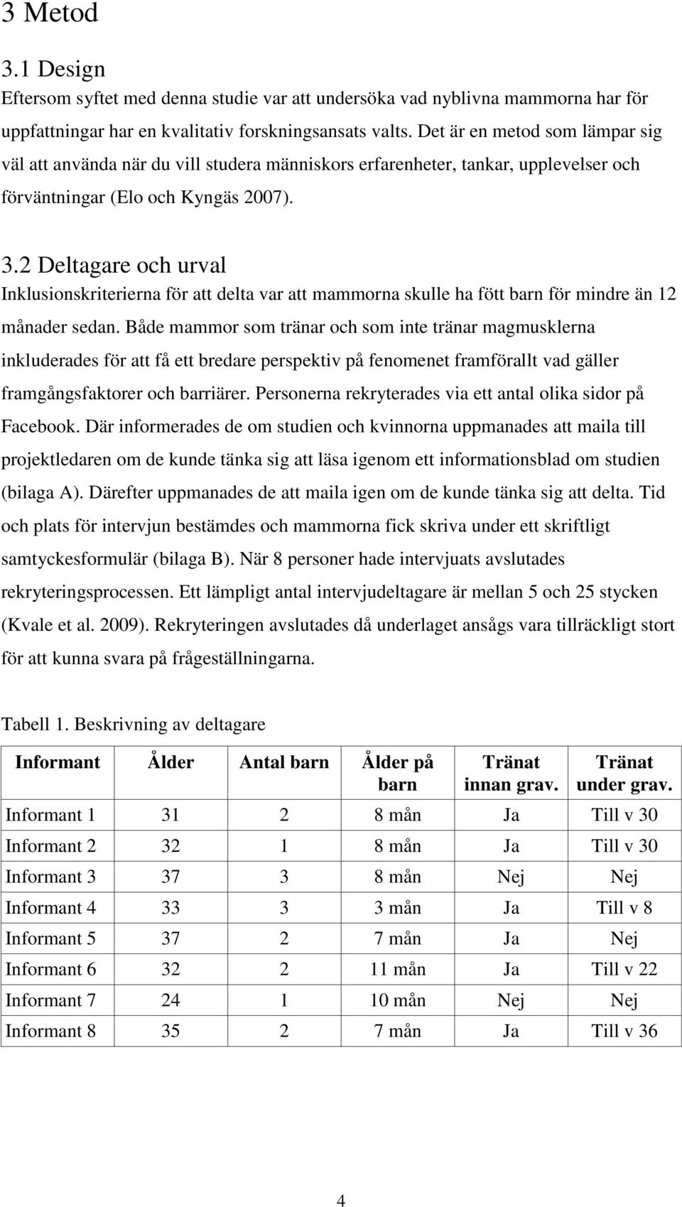 2 Deltagare och urval Inklusionskriterierna för att delta var att mammorna skulle ha fött barn för mindre än 12 månader sedan.