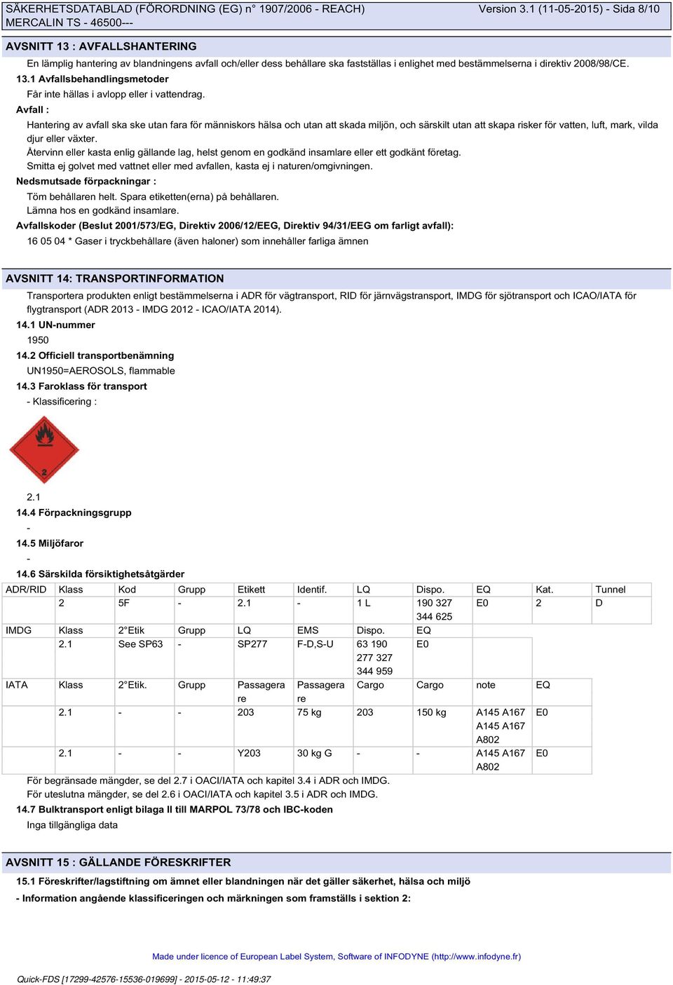 Avfall : Hantering av avfall ska ske utan fara för människors hälsa och utan att skada miljön, och särskilt utan att skapa risker för vatten, luft, mark, vilda djur eller växter.