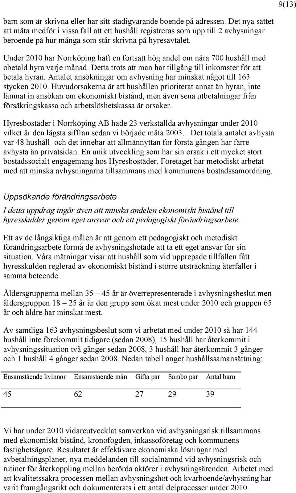 Under 21 har Norrköping haft en fortsatt hög andel om nära 7 hushåll med obetald hyra varje månad. Detta trots att man har tillgång till inkomster för att betala hyran.