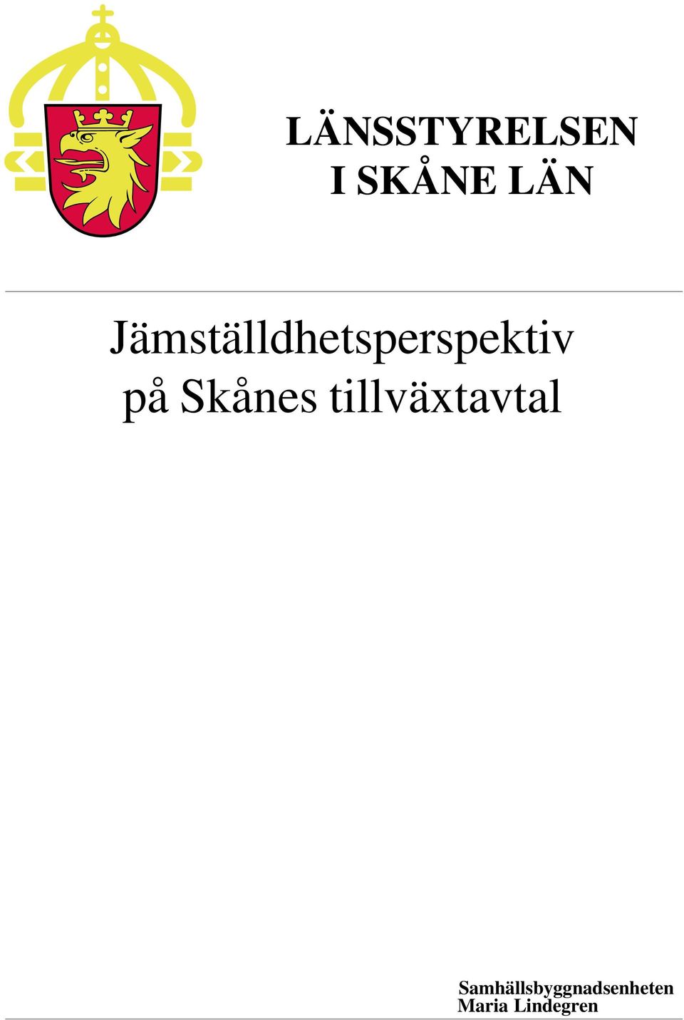 Jämställdhetsperspektiv på Skånes